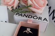 Brand new genuine pandora silver and 14k ring