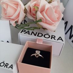 Brand new genuine pandora silver and 14k ring