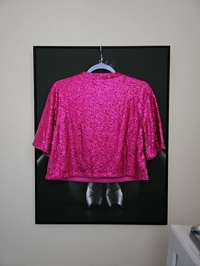 Pink Sequins Blouse S New