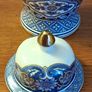 Vintage Blue & White Japanese Temple Jar Image 2