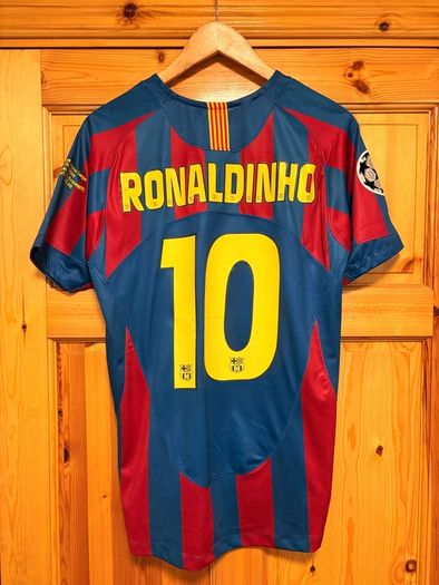 2006 Ronaldinho Barcelona Champions League Replica Retro Jersey