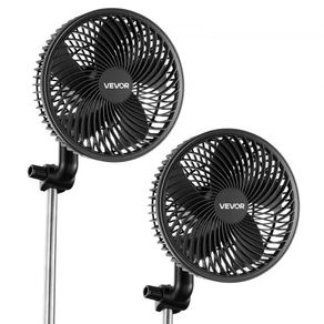Grow Tent Clip On Fan Rechargeable, USB Port with 9 Speeds & Circulation Mode, Smart Control, Powerful Oscillating, Long Runtime for Hydroponics Circulation Cooling, Black, 2 Pack