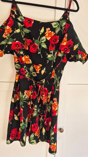 Dancing Leopard Floral Cold-Shoulder Wrap Dress Size 12