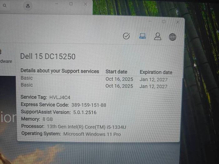 Dell 15 DC15250 13th gen
