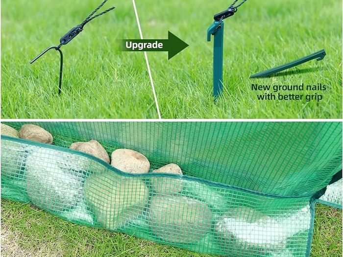 NEW SALE | Portable Tunnel Greenhouse Outdoor: Heavy Duty Walk in Green House with Mesh Windows Durable Plastic PE Cover for Outside, 1.8x1.8x2m, White