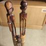 3 Vintage Hand Carved African Pencil Thin Tall Hand Painted Figures 12.5" Image 6