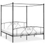 Canopy Bed Frame Black Metal 200x200 cm Image 2