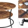 Round Coffee Table, Living Room Table, Coffee Table with Shelf, Easy Assembly, Metal, Industrial Design, Vintage, Dark Brown Image 4