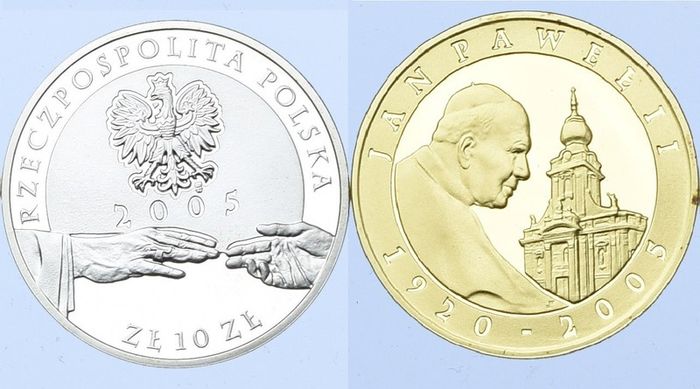 Poland silver coin 10 zloty 2004 -2005