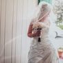 Beautiful duchess stain hand embroidered wedding dress Image 9