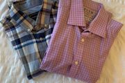 2 x check long-sleeved shirts (L)