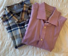 2 x check long-sleeved shirts (L)