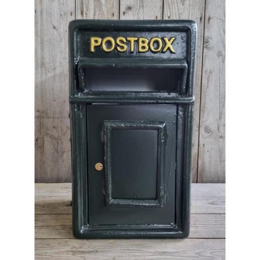 Post Box Small Cast Iron Dark Green Insert CH R MB10 G