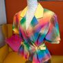 Vintage rainbow plaid blazer Image 3