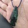 Lot Of 3 Vintage Jade one Fish shape two Green heart Shape Pendants Image 10