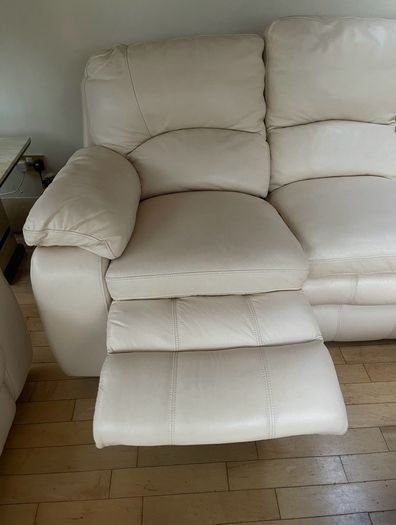 Cream Genuine Leather Suite 3 + 2