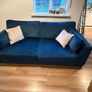 DFS Navy Plush Sofa Image 9