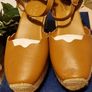 Carl Scarpa Brittany Leather Espadrille Wedge Shoes in Cognac Image 4