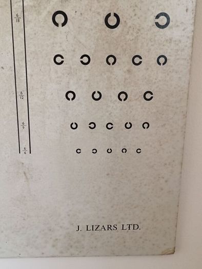 Early 20th Century Lizars Eyesight Test Card
