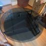 Black glass round coffee table Image 2