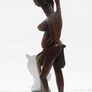 Handcrafted African Wooden Woman Sculpture Image 3
