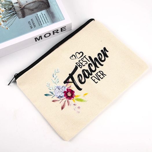 Best Teacher Ever Makeup Bag Pencil Pouch