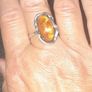 Large  sterling silver ring with amber Image 2