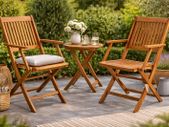 Set of 2 Garden Chairs  FSC Certified Acacia Wood Foldable Folding Chair High Back Garden Folding Chair
