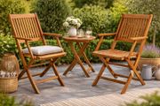 Set of 2 Garden Chairs  FSC Certified Acacia Wood Foldable Folding Chair High Back Garden Folding Chair