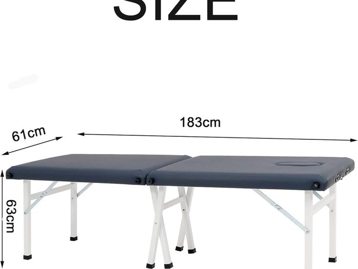 Harmon Portable Folding Massage Table - 61cm Wide, Lightweight & Durable - Ideal for Travel, Home & Professional Use - Royal Blue