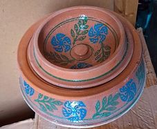 Indian Clay handi cooking pots still new in boxes