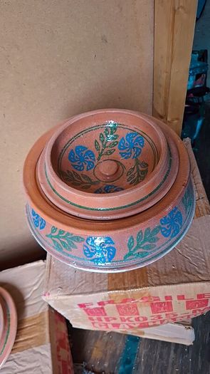 Indian Clay handi cooking pots still new in boxes