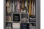 Portable Fabric Wardrobe with Drawers Freestanding Clothes Closet with Hanging Rails Shelves and Oxford Cover Space Saving Wardrobe Storage Organiser for Bedroom 170 45 170cm