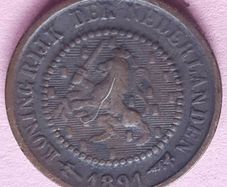 1891 Netherlands 1/2 Cent - Willem III / Wilhelmina coin