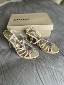 Dune White Crystal Diamente Stilettos Size 5