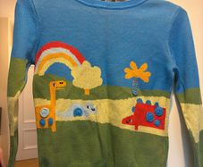 Next Boys Blue Dinosaur Scene Knitted Jumper (Age 5-6 Years)D