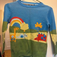 Next Boys Blue Dinosaur Scene Knitted Jumper (Age 5-6 Years)D