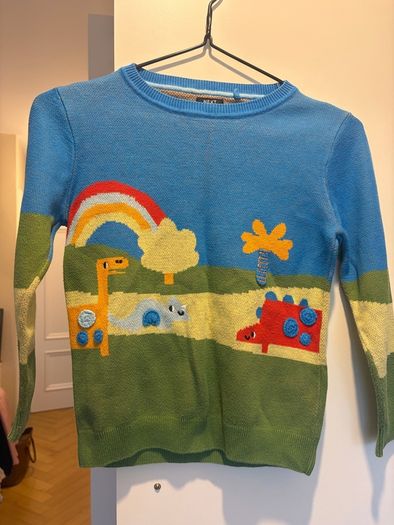 Next Boys Blue Dinosaur Scene Knitted Jumper (Age 5-6 Years)D