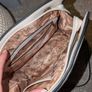 Cream Quilted Handbag with Gold Chain Handles Image 6