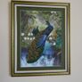 Stunning 3D embroidery Peacocks painting ribbons and beads hand made Image 2