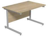 New Straight Office Desk with Cantilever Legs W1200 x D800mm - Urban Oak
