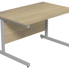 New Straight Office Desk with Cantilever Legs W1200 x D800mm - Urban Oak
