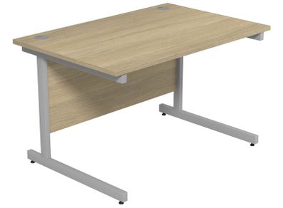 New Straight Office Desk with Cantilever Legs W1200 x D800mm - Urban Oak