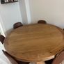 1.5m oak round table and chairs Image 3