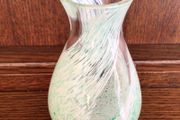Small Green Swirl Art Glass 4.5 inch vase