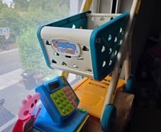 Kids shopping cart and checkout machine toys
