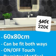 LED Bathroom Mirror Demister Antifog Defogger Fog Free