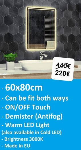 LED Bathroom Mirror Demister Antifog Defogger Fog Free