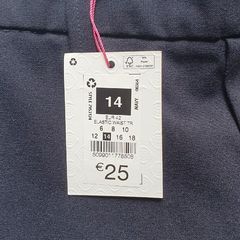 BNWT - Size 14 - Navy "Savida" Pants - Elasticated Back Waist - Turned Hem - #