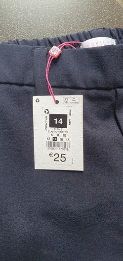 BNWT - Size 14 - Navy "Savida" Pants - Elasticated Back Waist - Turned Hem - #